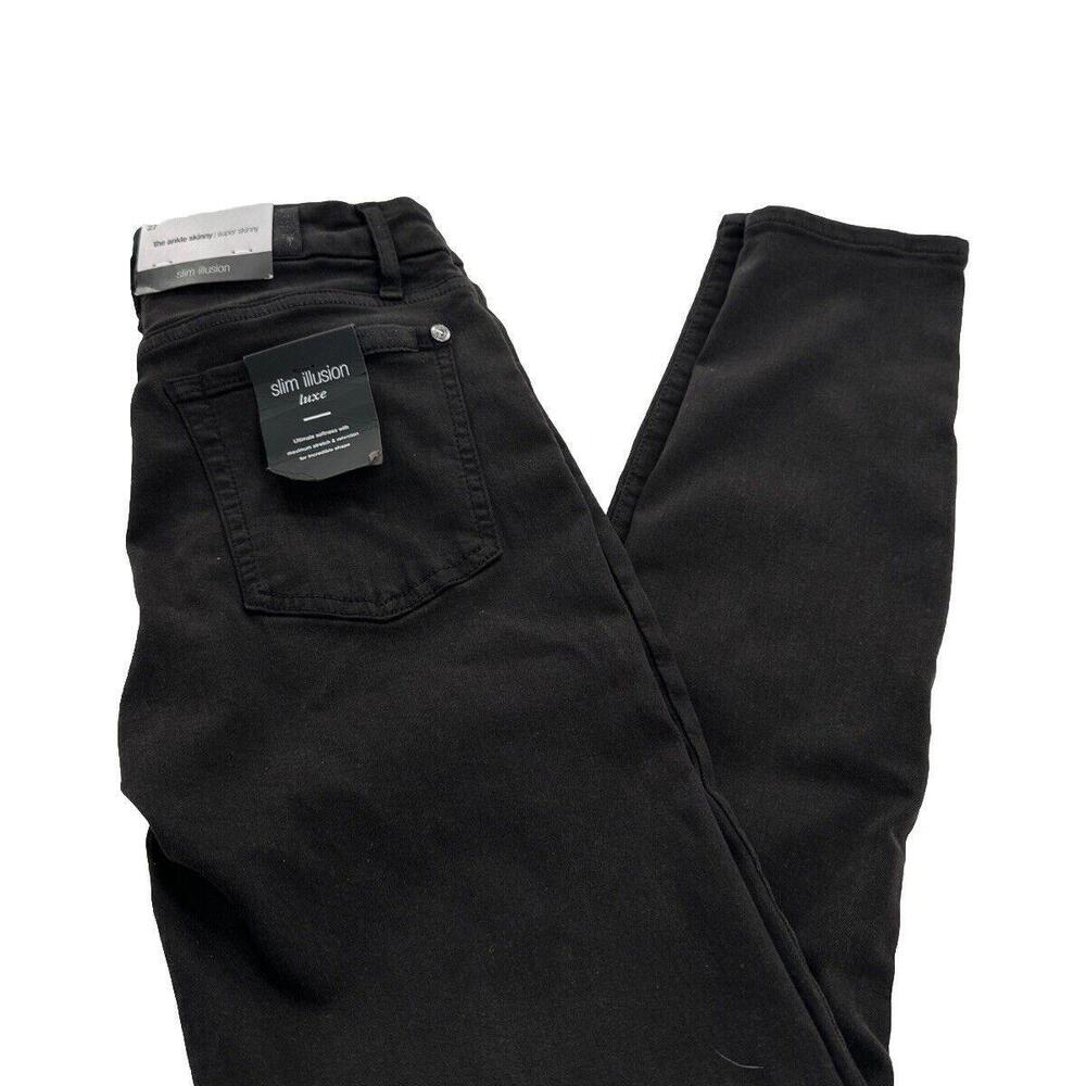 7‎ For All Mankind Jeans Coated Black Womens 27 High-Waist Ankle- Skinny